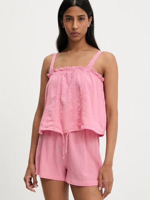 Answear.LAB bluzka i szorty bawełniane damski kolor różowy - zdjęcie produktu nr 1