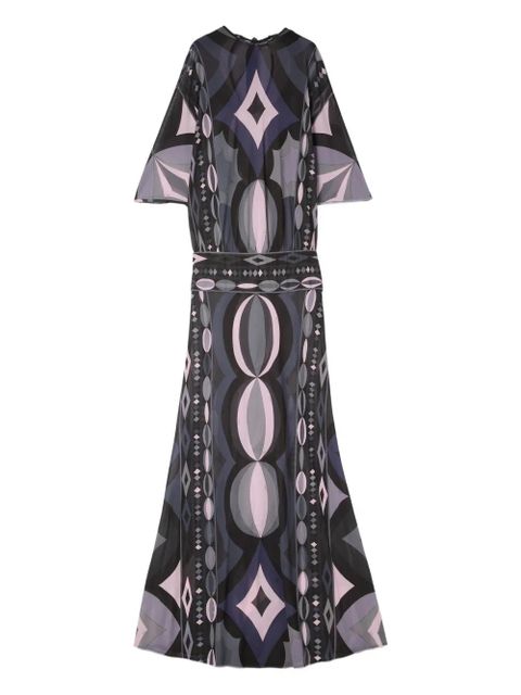 PUCCI collane print long dress - Grey