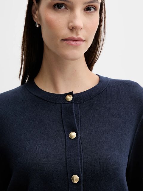 Tommy Hilfiger kardigan dwustronny kolor granatowy lekki WW0WW40846