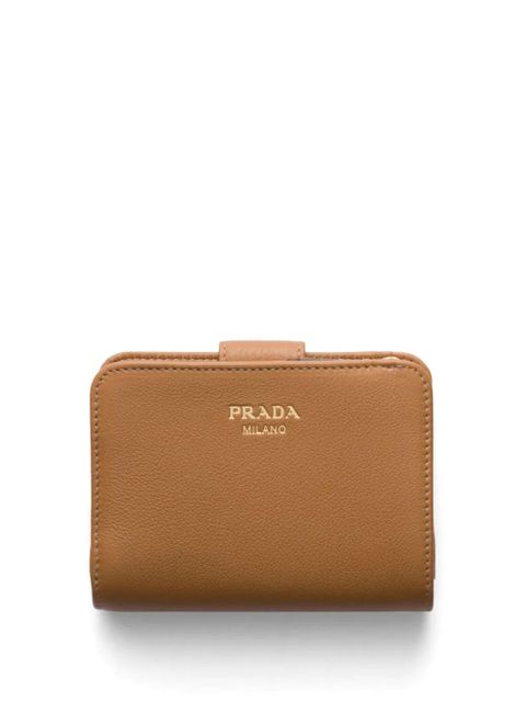 Prada small logo-stamp leather wallet - Brown - zdjęcie produktu nr 2