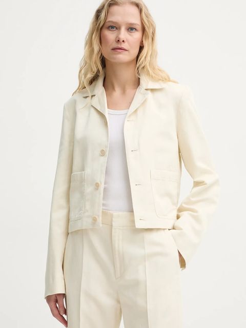 Filippa K kurtka z domieszką lnu kolor beżowy przejściowa 31196 - zdjęcie produktu nr 1