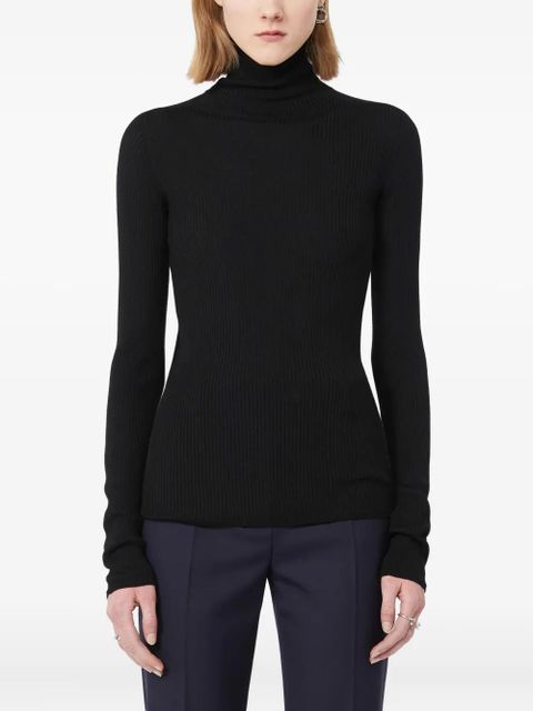 Sportmax ribbed turtleneck top - Black