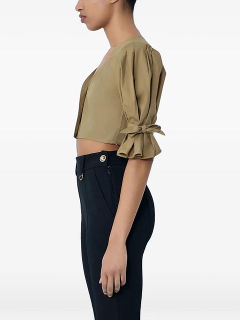 Chloé buttoned cropped shirt - Green - zdjęcie produktu nr 2