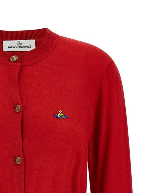 Vivienne Westwood orb-logo cropped cardigan - Red