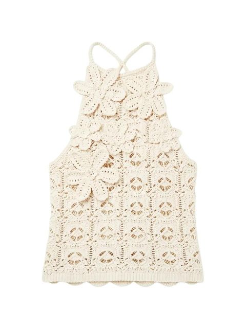 PINKO Crochet-effect top - Neutrals - zdjęcie produktu nr 1