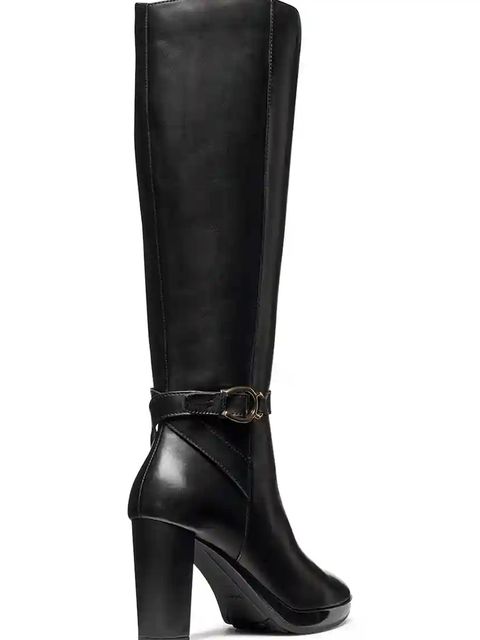 Geox kozaki skórzane D WALK PLEASURE 85 damskie kolor czarny na słupku D56TFB 00043 C9999