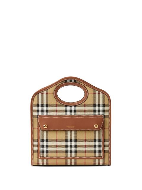 Burberry check-patterned mini tote bag - Neutrals - zdjęcie produktu nr 1