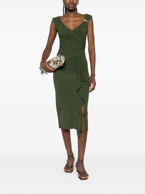 Max Mara Taureo draped ruffled midi dress - Green - zdjęcie produktu nr 2