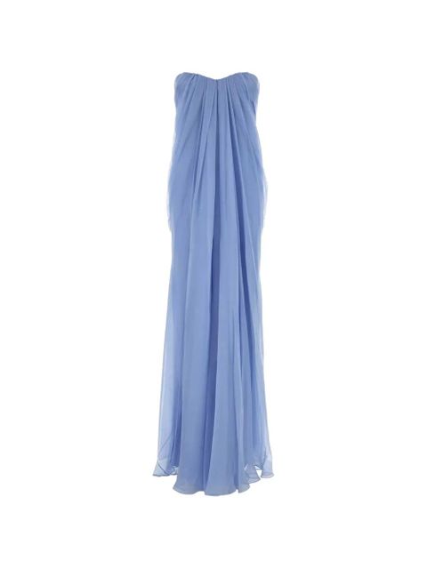 Alexander McQueen draped bustier maxi dress - Blue - zdjęcie produktu nr 1