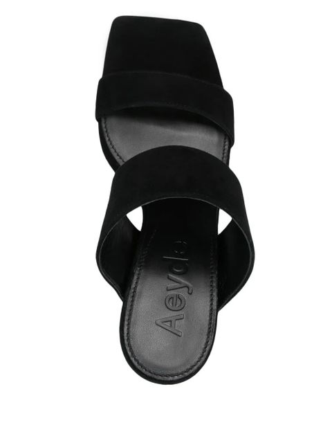 Aeyde 70mm suede sandals - Black