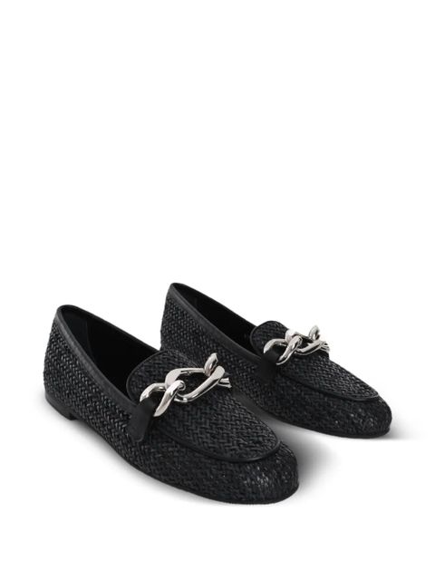Casadei chain-link detail loafers - Black