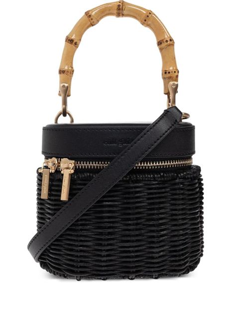 Cult Gaia bamboo-handle woven tote bag - Black - zdjęcie produktu nr 1