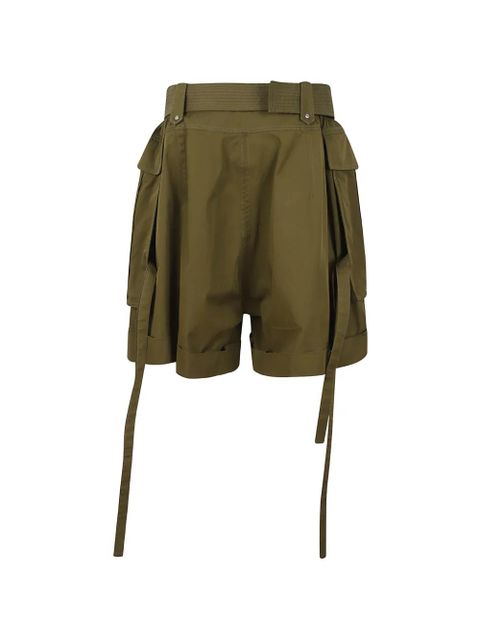 Alexander McQueen belted cargo-pocket oversized shorts - Green - zdjęcie produktu nr 2