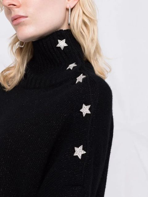 Zadig&Voltaire Alma star-charm high-neck jumper - Black