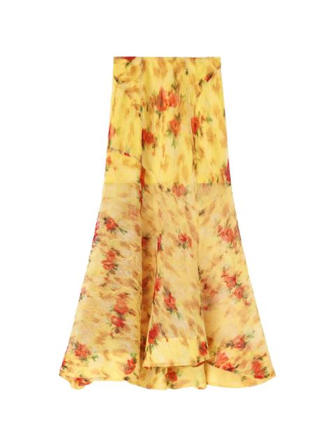 GANNI floral-print maxi skirt - Yellow - zdjęcie produktu nr 1