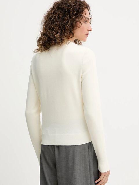 Tommy Hilfiger kurtka z domieszką wełny kolor beżowy przejściowa WW0WW46741