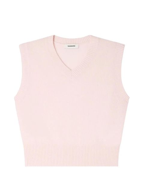 SANDRO V-neck sleeveless top - Pink - zdjęcie produktu nr 1