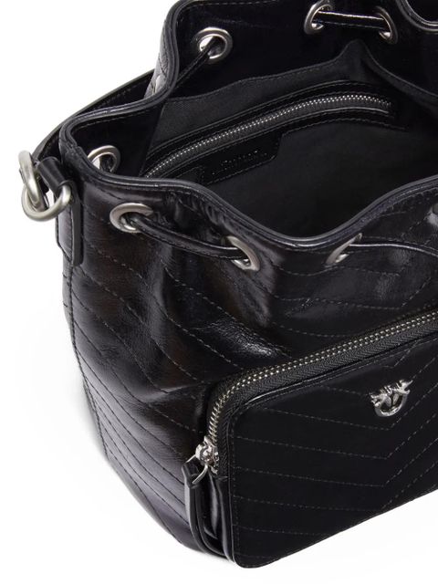 PINKO quilted leather bucket bag - Black
