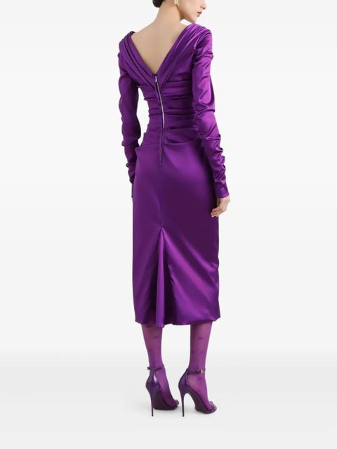 Dolce & Gabbana DNA draped midi dress - Purple