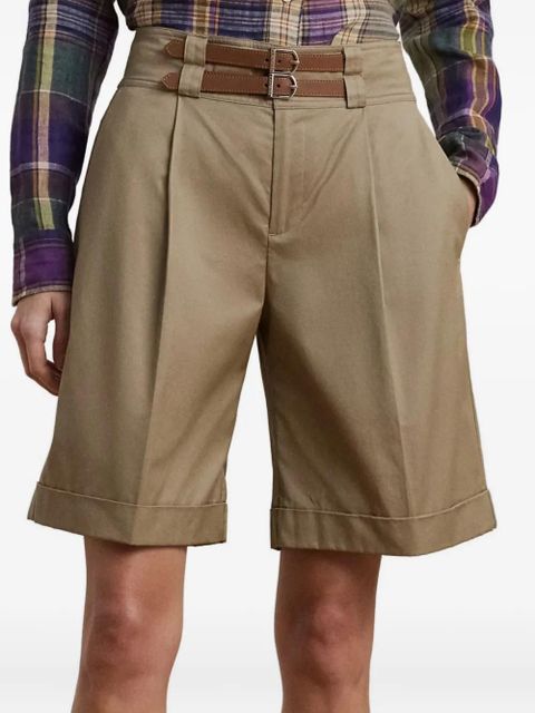 Lauren Ralph Lauren buckle-belt cotton shorts - Neutrals - zdjęcie produktu nr 2