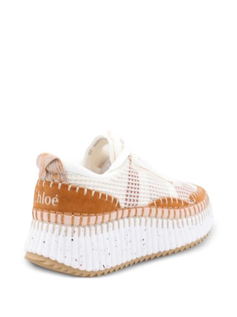 Chloé Nama textured-sole lace-up sneakers - White