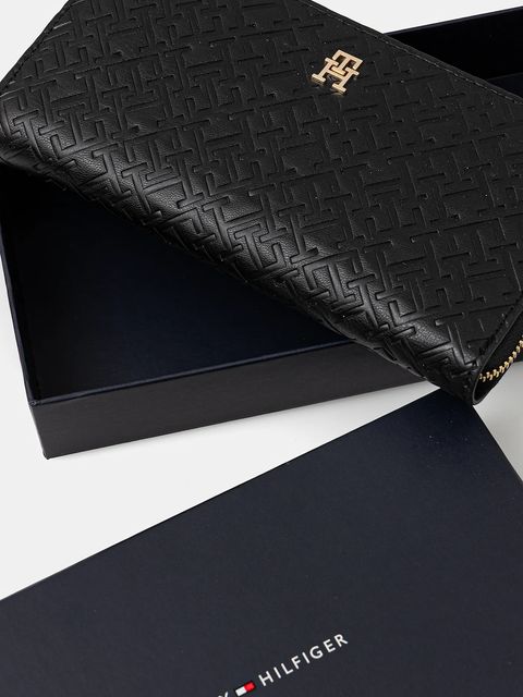 Tommy Hilfiger portfel damski kolor czarny AW0AW17955