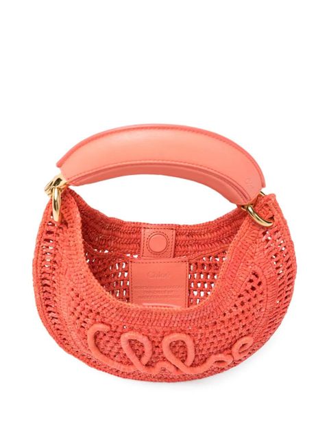 Chloé Summer Banana woven top-handle tote bag - Orange