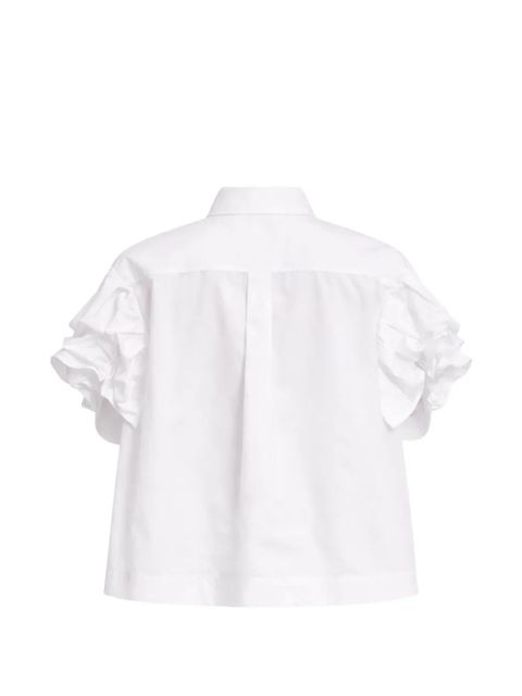Simone Rocha ruffled-sleeves buttoned shirt - White - zdjęcie produktu nr 2