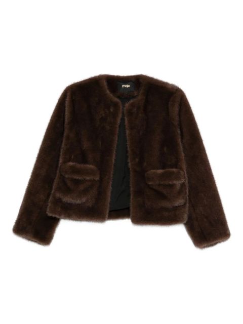 Maje flap-pocket faux-fur jacket - Brown - zdjęcie produktu nr 1