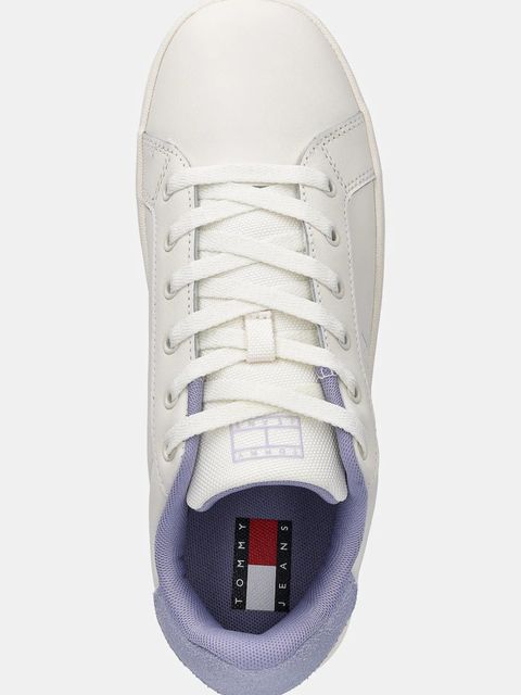 Tommy Jeans sneakersy skórzane TJW FLATFORM ESS MU damskie kolor biały EN0EN02918