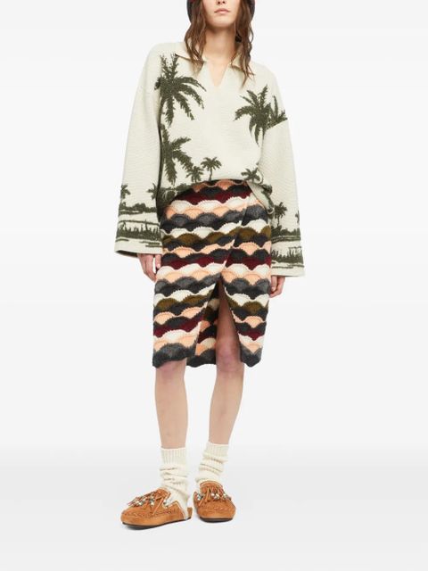 Alanui palm tree-print polo-neck sweater - Neutrals - zdjęcie produktu nr 2