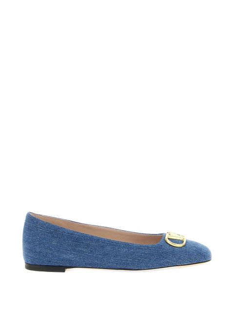 Valentino Garavani VLogo Signature denim ballet flats - Blue - zdjęcie produktu nr 1