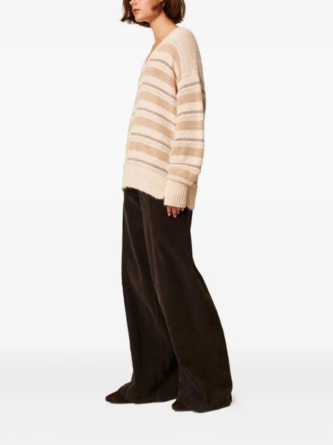 TWINSET wide-leg corduroy trousers - Brown
