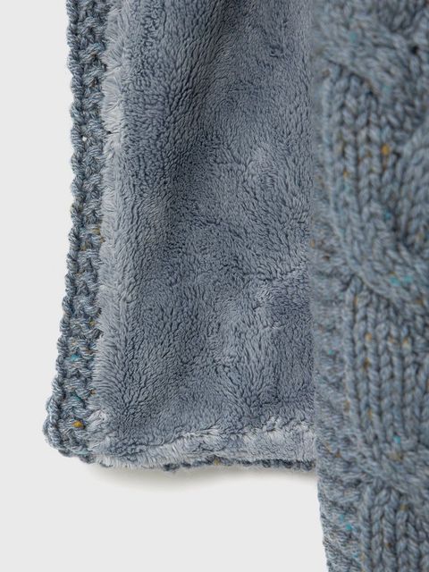 Superdry szalik z domieszką wełny kolor granatowy gładki