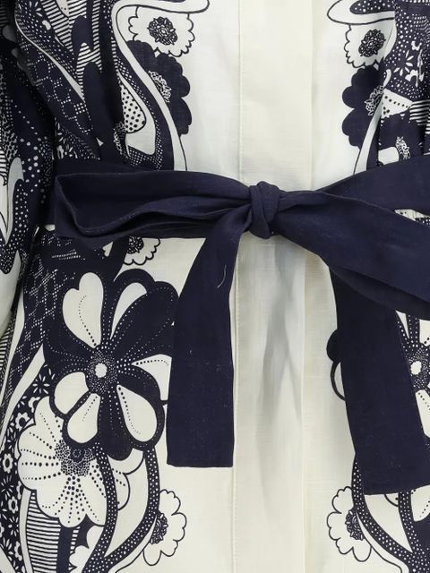 ALEMAIS floral-print puff-sleeve mini dress - White