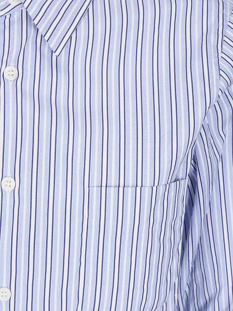 Comme Des Garçons striped cotton blouse - White