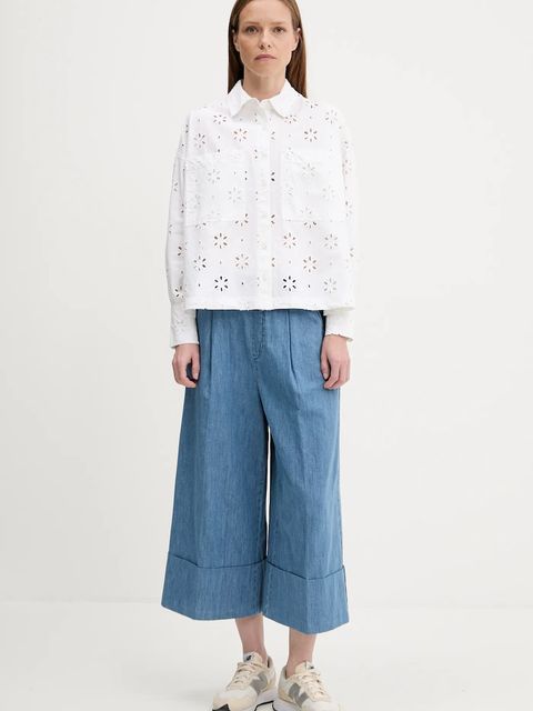 Barbour koszula bawełniana MELISSA damska kolor beżowy relaxed z kołnierzykiem klasycznym LSH1676