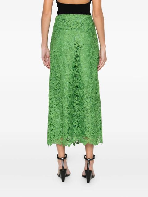 Anna Sui floral lace skirt - Green