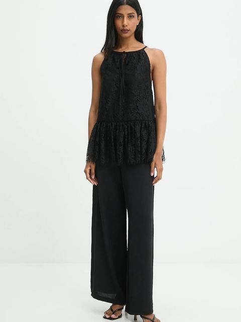 Answear.LAB bluzka damska kolor czarny wzorzysta