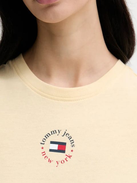 Tommy Jeans t-shirt damski kolor żółty DW0DW20316