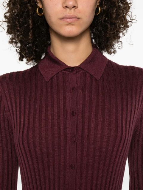 Gabriela Hearst ribbed collared midi dress