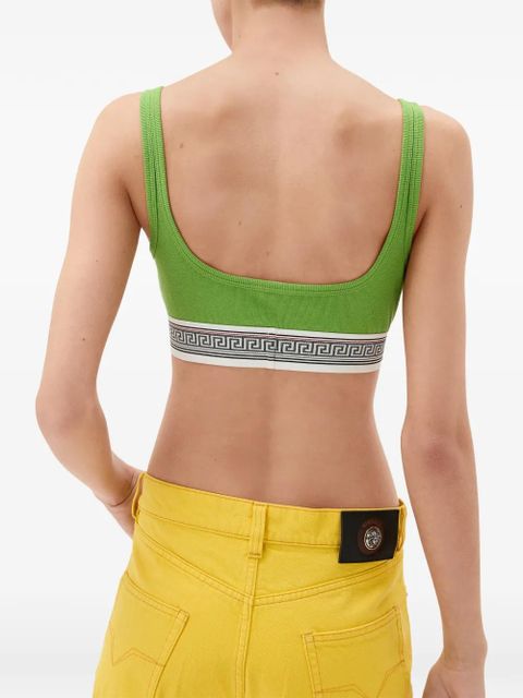 Versace button trim bra - Green