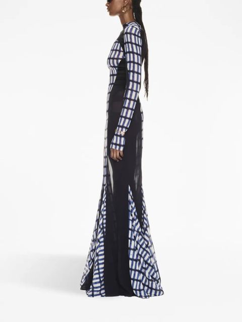 Off-White geometric-print maxi dress - Blue