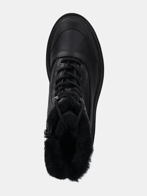 Calvin Klein Jeans botki FLATFORM LACE UP BOOT PADDED damskie kolor czarny na platformie ocieplone YW0YW01557