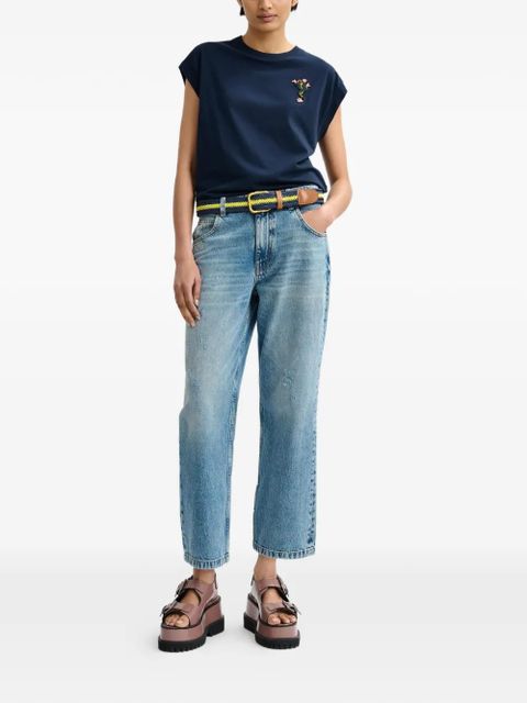 Essentiel Antwerp frog-detail T-shirt - Blue - zdjęcie produktu nr 2