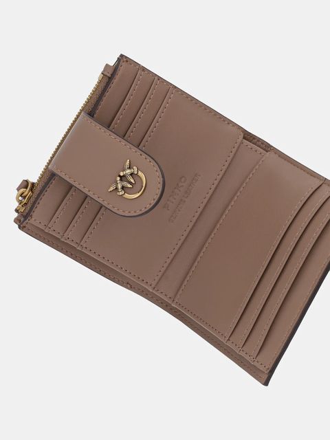 Pinko portfel skórzany damski kolor brązowy 103610 A0F1