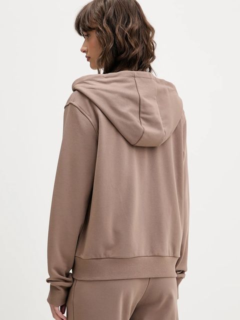 Guess bluza SOFIA damska kolor brązowy z kapturem gładka O5RQ01 KCO31