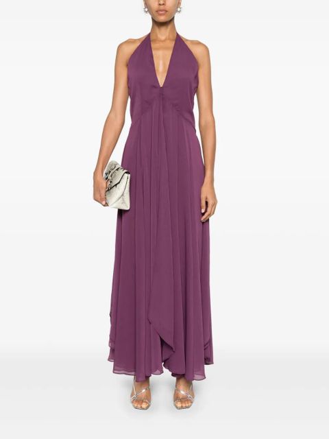 ROTATE BIRGER CHRISTENSEN chiffon halterneck dress - Purple - zdjęcie produktu nr 2