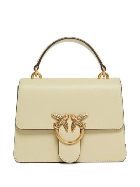 PINKO mini Love One birds-ring leather tote bag - Yellow - zdjęcie produktu nr 1