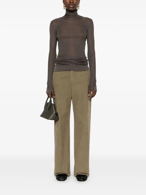 LEMAIRE fine-ribbed sweater - Brown